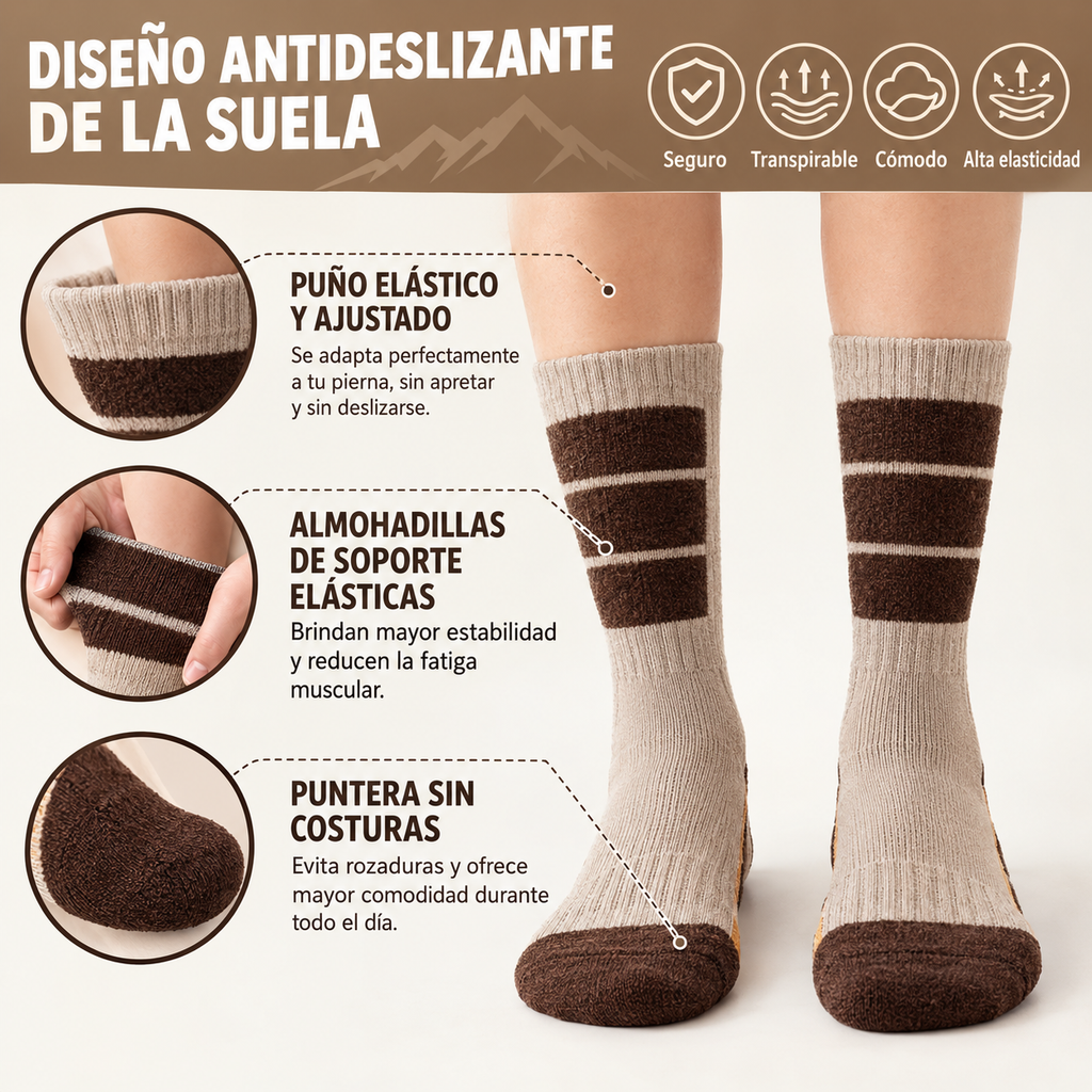 Calcetines Merino Hiking - Antisudor, Antibacteriano (Pack 5 pares)