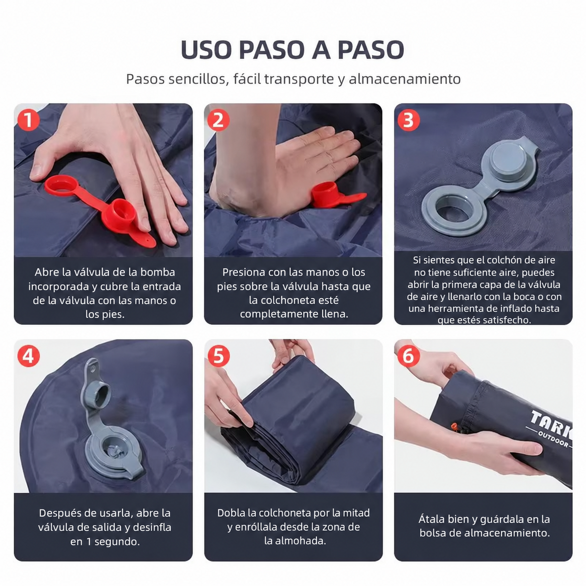 Colchoneta Autoinflable con Almohada Integrada