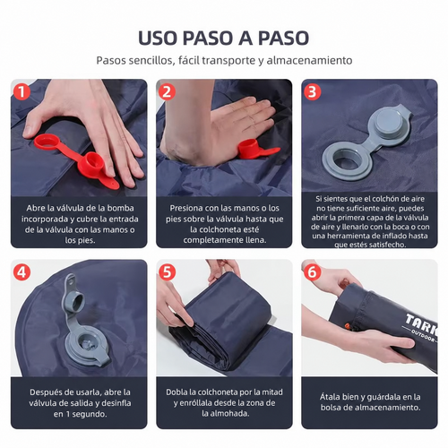 Colchoneta Autoinflable con Almohada Integrada