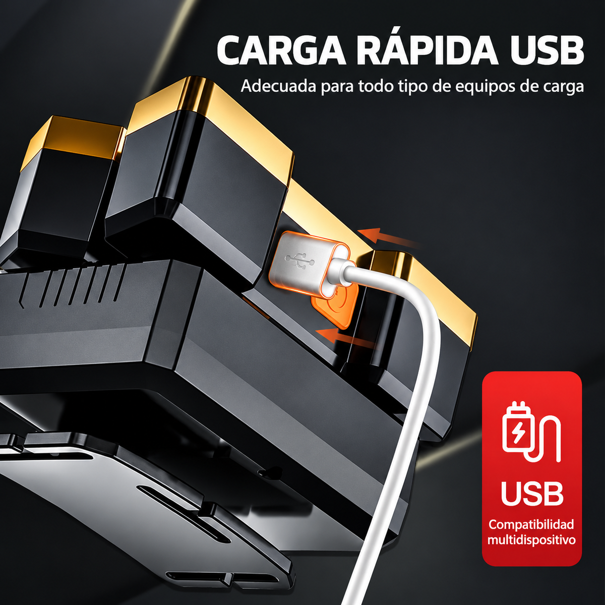 Linterna Frontal LED 5 en 1 – Recargable USB y Resistente al Agua